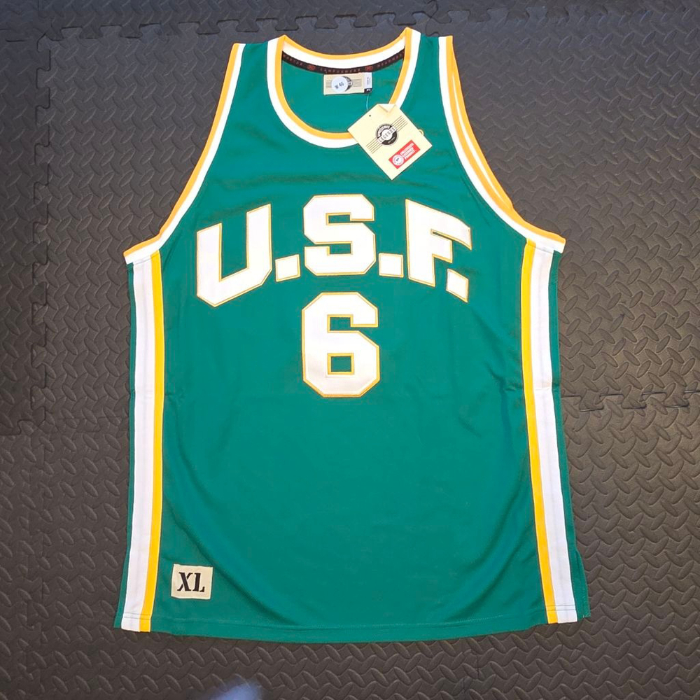 Men's HMI Sports Series Legends Green White Yellow USF Russell #6 Jersey XL - Picture 2 of 3